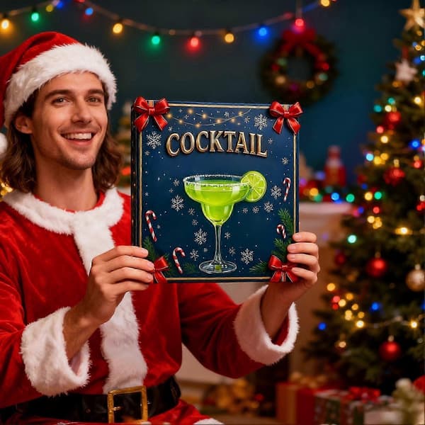 2026 Advent Cocktail 24 dage 2D Akryl Julepynt Nedtællingskalender