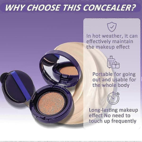 Soft Matte Cream Concealer, Waterproof and Sweatproof Foundation, Full Coverage, Moisturizing Long-Lasting Concealer for Flawless Complexion, 12g