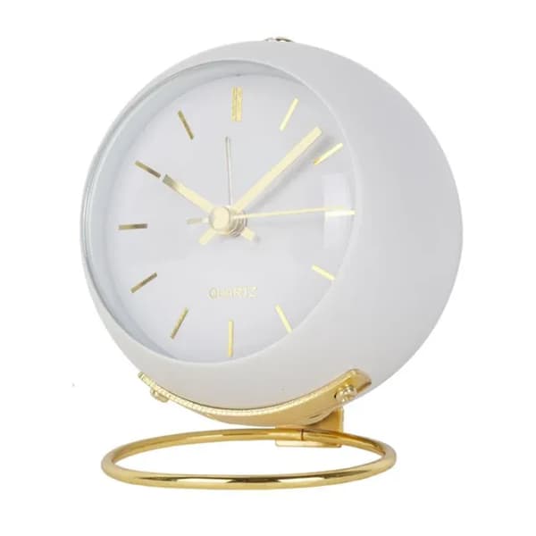Luxury White Alarm Clock Nordic Electronic Table Quartz Clock Simp