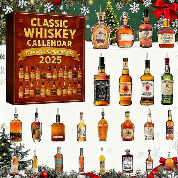 2026 Whiskey Adventskalender med 24 dagars julnedräkning 2PCS