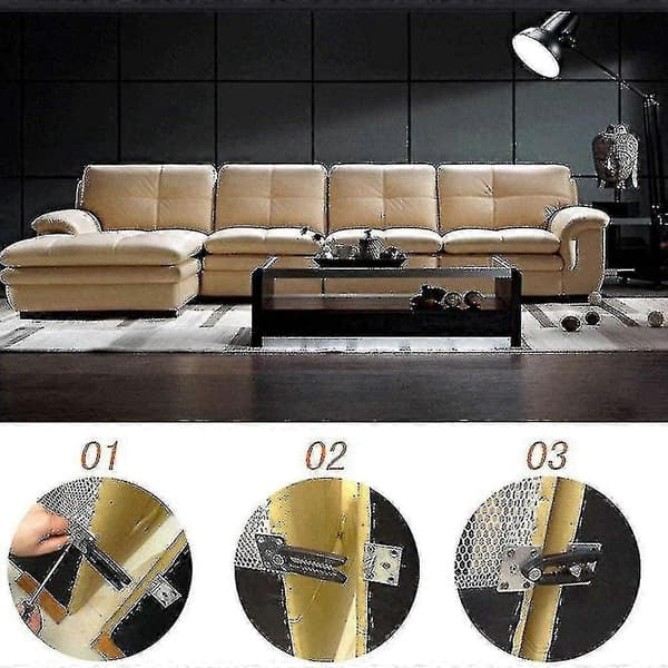 Sektionssofa-forbinder, 4 stk. metalsofa-samling snap-alligatorstil sektionssofa-forbinder Tao