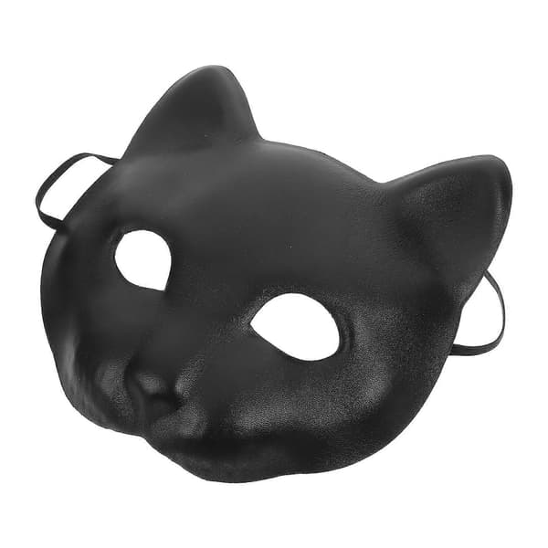 Sort Eva Panther Cosplay Maske til Festbrug Halvmaske Panther