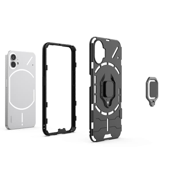 (New) Shockproof Protective Case for Nothing Phone 1 PC + TPU with Magnetic Ring Holder