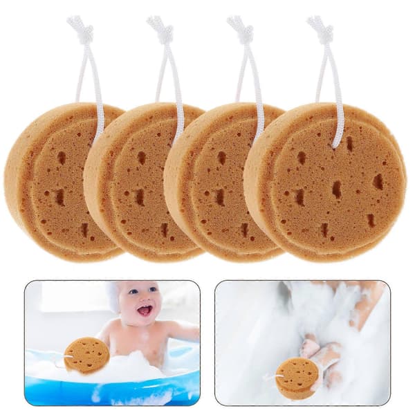 Duschluffa Badsvamp för dusch 4 st Exfolierande svamp