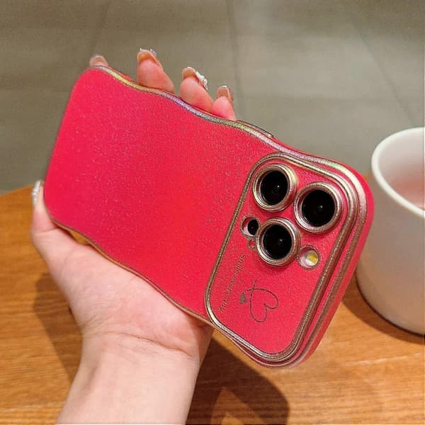 Case for iPhone 15 Pro Max, Curly Heart Shaped TPU Phone Case, Shimmering Gradient (Style F)