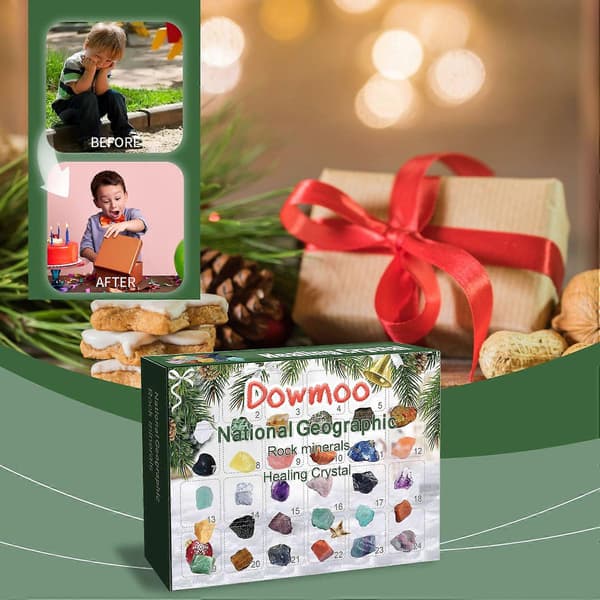 2026 1-6Sett DOWMOO 24 STK Julekalender Mineralsamling Sett Pedagogisk Geologigaveeske Da Multicolor 2 Set