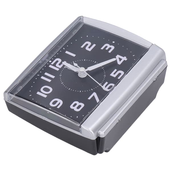 Square Silent Alarm Clock Simple Style Desk Clock Dorm Office Home Decor Black