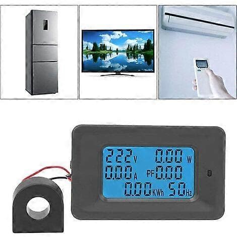Multimeter, 6-i-1 digital voltmeter ammeter hushålls digital LCD-mätare, 110V-250V 100A strömkontrollpanel