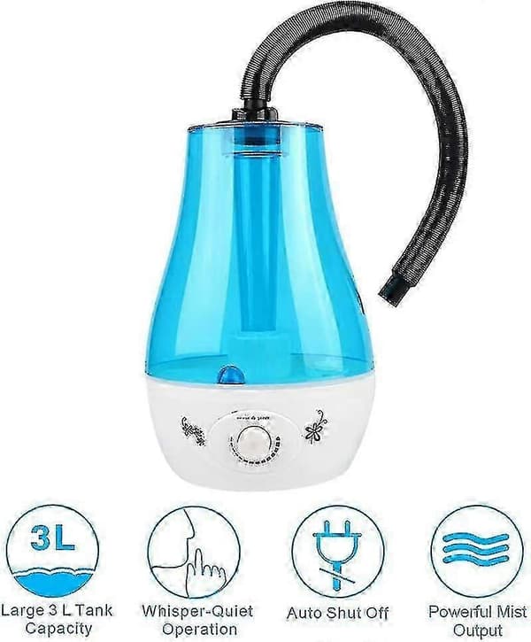 3L Reptil Terrarium Tank Luftfukter Tåkegenerator Fogger Fordamper Blå