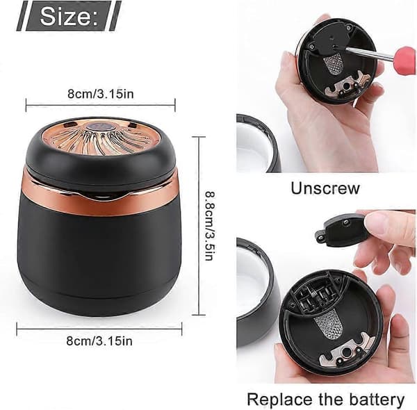 Bärbar bilaskkopp, rökfri askkopp med lock, mini bilpapperskorg cigarraskkopp med LED-ljus cylinderkopp