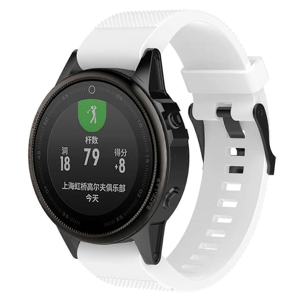 Til Garmin Fenix5 (22mm) Silikone Urrem (Hvid)