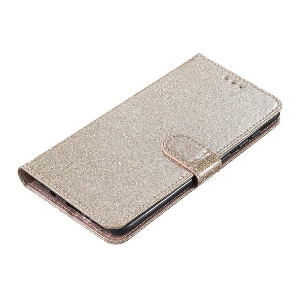 Glitter Wallet Case for Samsung Galaxy A07, Scratch-Resistant Leather Case with Stand and Strap (Gold)