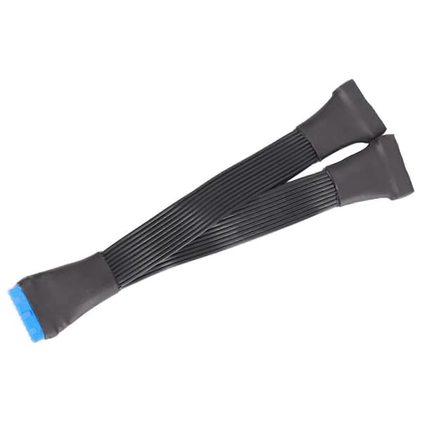 2X Bundkort USB 3.0 19PIN Header 1Til2 Forlænger Splitter 19Pin 20Pin Intern Forlænger Header Adapter Kabel 15cm Black