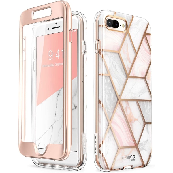 iPhone 8 Plus/iPhone 7 Plus Glitter Clear Bumper Case Marmor