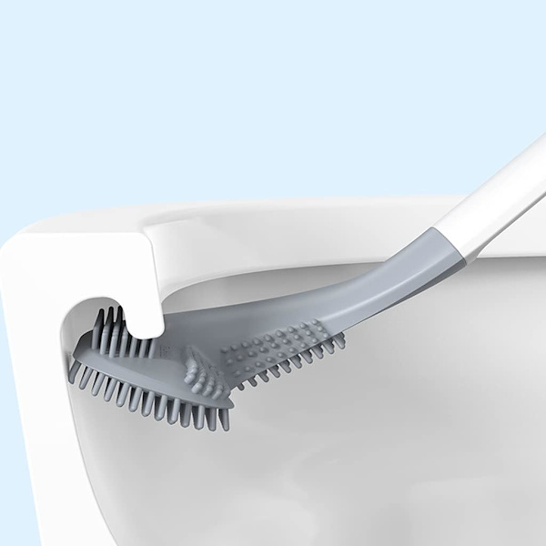 Brosse de Toilette en Silikon, Brosse WC Suspendu, Brosse Toilette Salle de Bain (Le Noir)