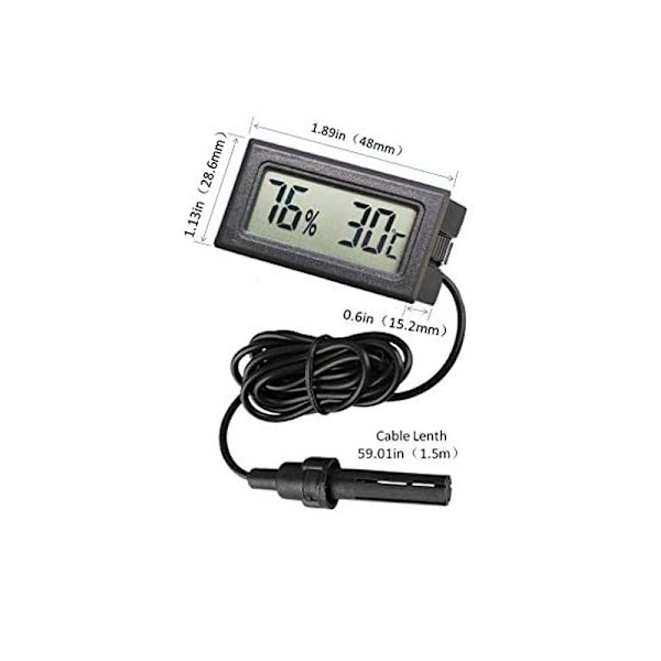 3x LCD digital termometer Hygrometer Temperatur Fuktighetsmätare med extern sensor
