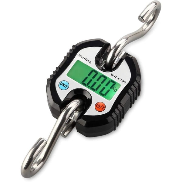 Krok i rostfritt stål Bagagevåg Kran Digital Bärbar LCD Elektronisk Bagagevåg Hushållslantbruksbagagevåg 150 kg (svart)