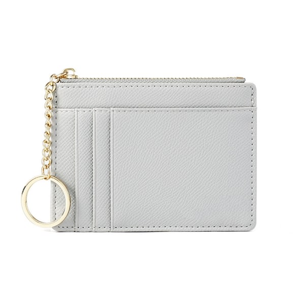 Enfärgat case, mini nyckelring, liten plånbok grå