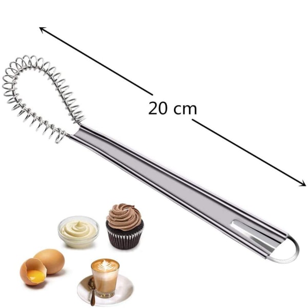 Visp med spiral Tillverkad av rostfritt stål, 20 Cm, Silverfärg