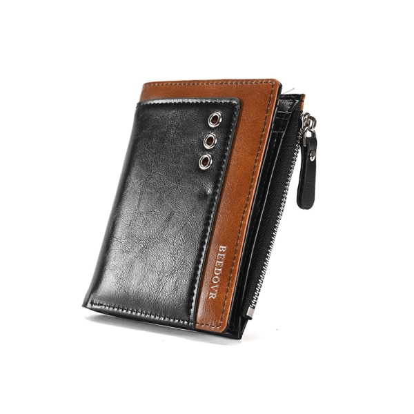 Herrplånbok RFID Stöldskyddsborste Kort plånbok Multi-Card Vikbar plånbok