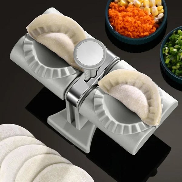 Hushålls Dubbelhuvud Automatisk Dumpling Maker Ravioli Press