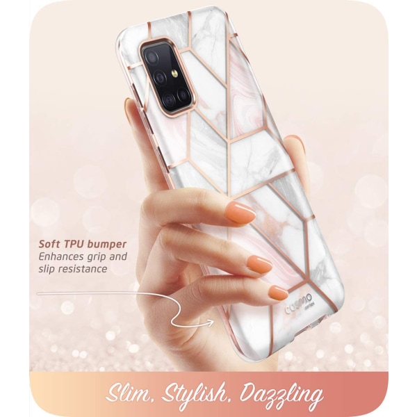 Galaxy A51 Snyggt case Skärmskydd (marmor)