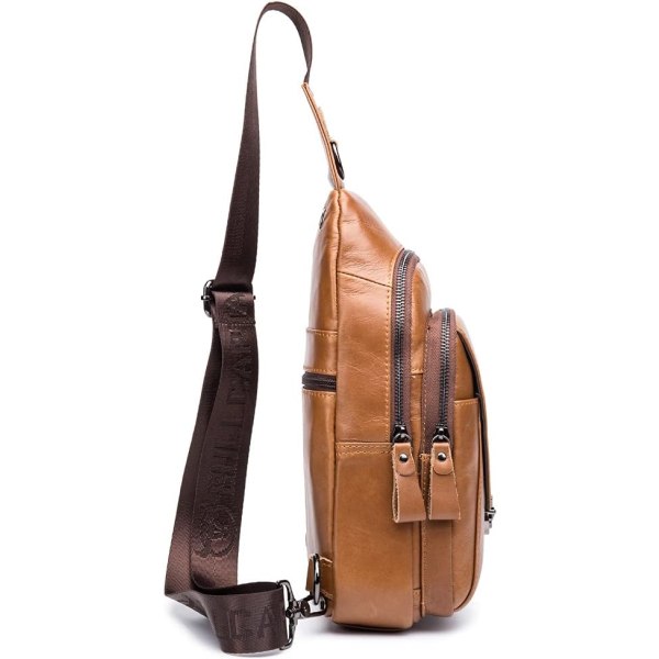 Axelremsväska i läder Crossbody Herr Dam Resor Utomhussporter, Ryggsäck