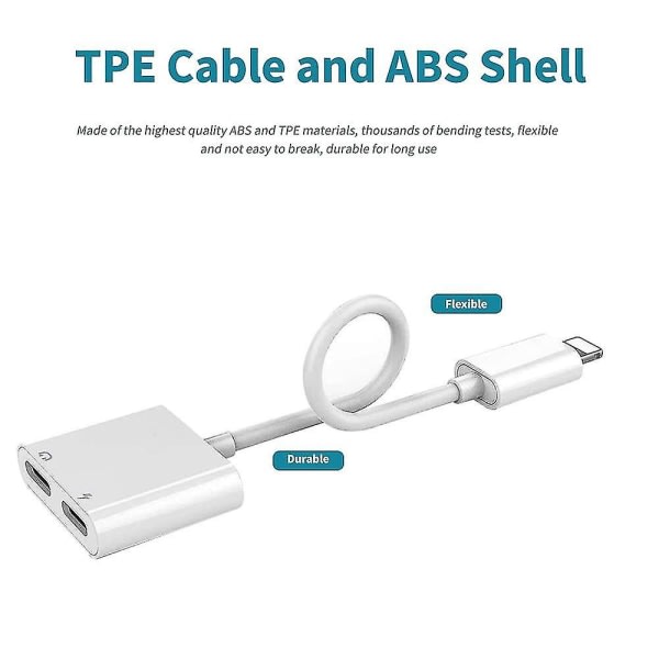 Lightning till Dual Lightning Hörlursadapter Converter För Iphone