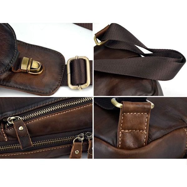 Axelremsväska i läder Crossbody-väska Herr Dam Resor Utomhussporter, Ryggsäckar
