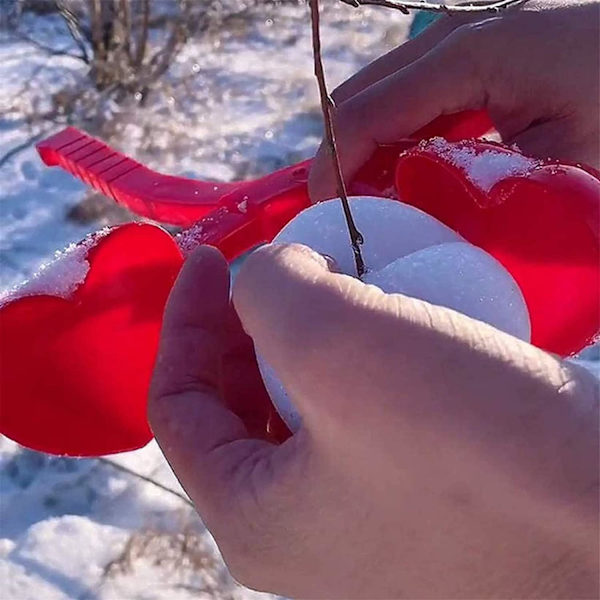 Heart Snowball Maker, vinter snöboll form leksak plast sandboll, klämma för barn utomhus leka snö