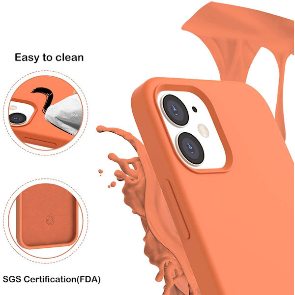 iPhone 12/12 Pro Silikonskydd Cover Orange