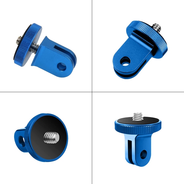 ¼-20 kameraadapter, 360 rotationsstyrhållare blå