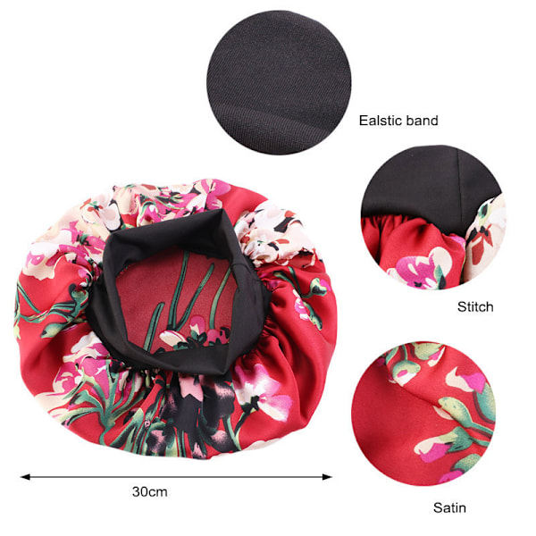 Ung flicka vackert printed cap i satin (grå)