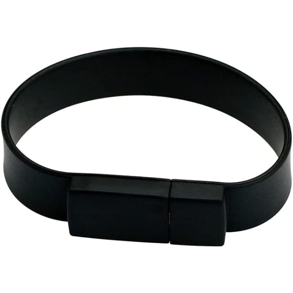 Bärbar vattentät armbandsdesign USB -blixt, svart 32GB