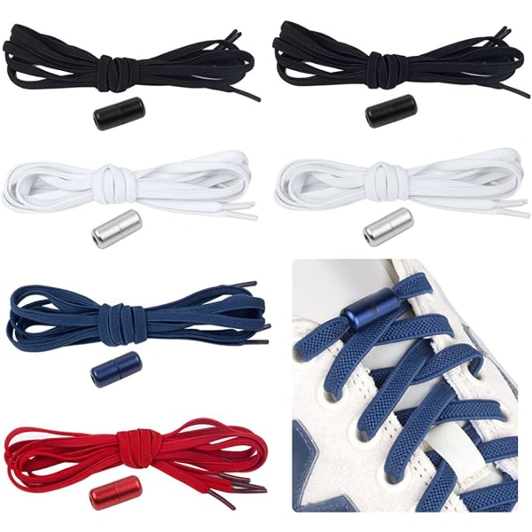 6 par universal elastiska skosnören för barn och vuxna