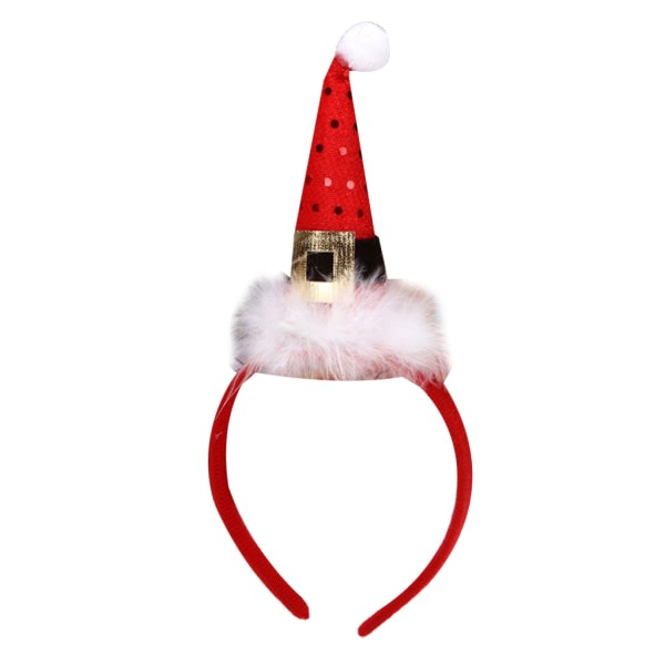 Feather Tomte Hat Pannband Paljetter Xmas Hat Hårband Jul Hatt Hårbåge