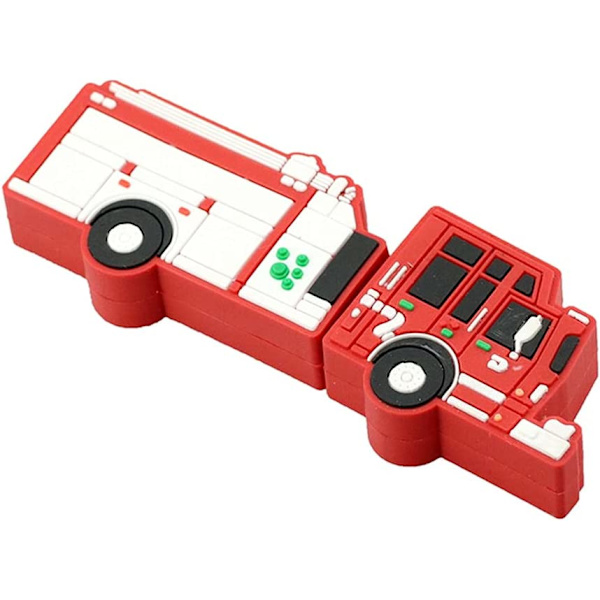 32GB USB 2.0 Flash Drive Tecknad Röd Brandsläckningsbil