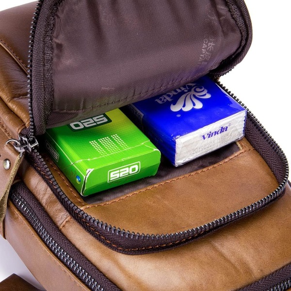Axelremsväska i läder Crossbody Herr Dam Resor Utomhussporter, Ryggsäck