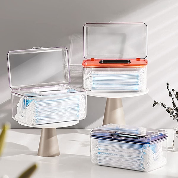 Transparent Mask Tissue Dispenser Box Vävnadshållare Large