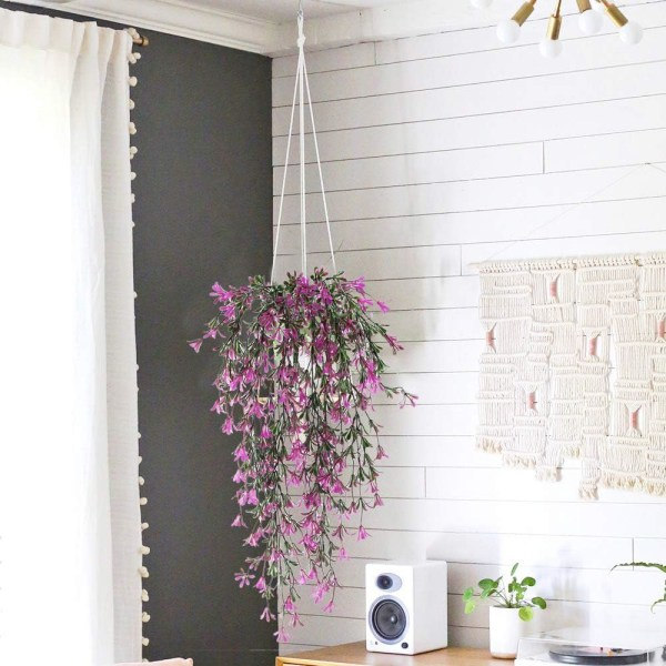 | Konstgjorda murgrönalöv | Fake Wisteria bröllopsdekorationer | Trädgårdsfestdekorationer | Lila