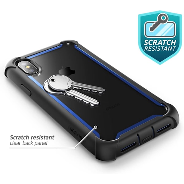 iPhone X 2017/ iPhone Xs genomskinligt case skärmskydd (blå)