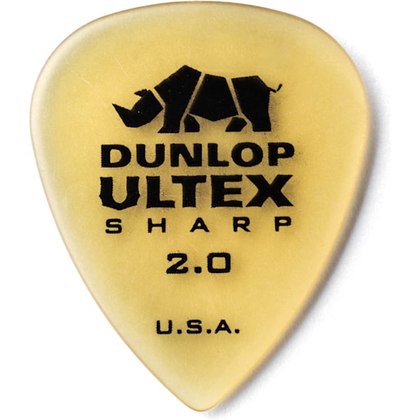 Rhino Horn Guitar Pick Standard Sharp, 2,0 mm, 6/Pack