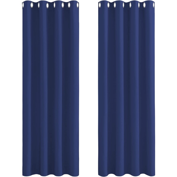 2 mörkläggningsgardiner (marinblå 132*45cm)