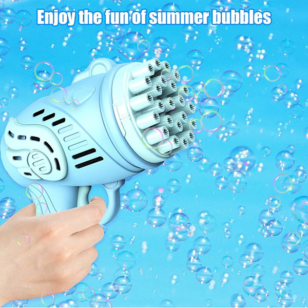 Elektrisk Bubble Machine Leksaker Utomhus Camping Blå