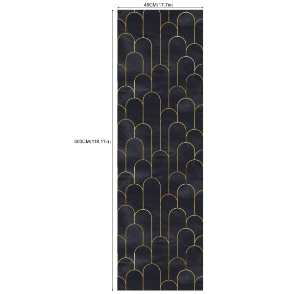 45×300cm Geometrisk Självhäftande Tapet Svart Guld Självhäftande