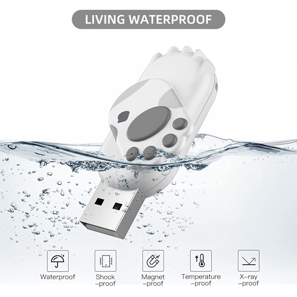 Swivel Paw Design Thumb Drives, Fold Memory (32GB, Grå)