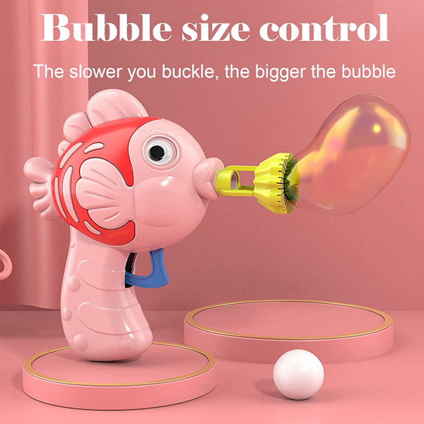Bärbar liten fiskbubblamaskin 800+ bubblor/min, rosa