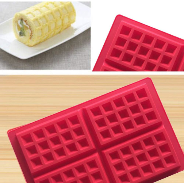 Non-stick Silikon Form Bakverktyg-4 Kavitet Hem Kök Kaka Choklad Form
