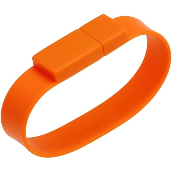 Bärbar vattentät armbandsdesign USB blixt, orange 128GB