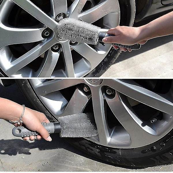 Hjulborste Grå Car Styling Wash Soft Gummi Grip Borste